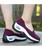 Women's purple hollow low cut slip on double rocker bottom sneaker 08