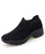 Women's black stripe slip on double rocker bottom sneaker 01