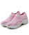 Women's pink stripe slip on double rocker bottom sneaker 15