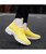 Women's yellow stripe slip on double rocker bottom sneaker 05