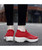 Women's red stripe slip on double rocker bottom sneaker 11