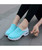 Women's lite blue stripe texture slip on double rocker bottom sneaker 02