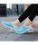 Women's lite blue stripe texture slip on double rocker bottom sneaker 04