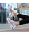 Women's pink stripe texture slip on double rocker bottom sneaker 06