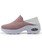 Women's pink stripe texture slip on double rocker bottom sneaker 07