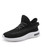 Women's black flyknit pattern letter print on side shoe sneaker 01