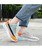 Orange multi color flyknit texture pattern shoe sneaker 11