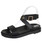 Black ankle strap buckle shoe sandal in plain 01