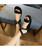 Black ankle strap buckle shoe sandal in plain 07