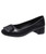 Black square buckle slip on chunk shoe sandal 01
