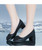 Black square buckle slip on chunk shoe sandal 09