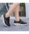 Women's black floral lace design rocker bottom shoe sneaker 05