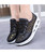 Women's black floral lace design rocker bottom shoe sneaker 02