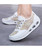 Women's white floral lace design rocker bottom shoe sneaker 06