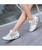 Women's white floral lace design rocker bottom shoe sneaker 11