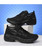 Women's black hollow cut double rocker bottom shoe sneaker 12