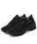 Women's black hollow cut double rocker bottom shoe sneaker 14