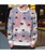 Men's pink leaf pattern print pull over sweatshirt 08