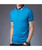 Men's blue contrast stripe pull over short sleeve polo 02