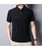 Men's black plain pull over short sleeve polo 01
