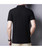 Men's black plain pull over short sleeve polo 02