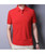 Men's red plain pull over short sleeve polo 02