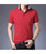 Men's red contrast stripe pull over short sleeve polo 01