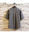 Men's black check POSITIVE label short sleeve button shirt 02