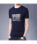 Men's navy forest letter pattern print short sleeve t-shirt 01