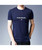 Men's navy pattern letter print on chest short sleeve t-shirt 03