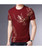 Men's red mixed pattern print short sleeve t-shirt 02