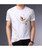 Men's white mixed pattern print short sleeve t-shirt 01