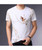 Men's white mixed pattern print short sleeve t-shirt 03