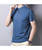 Men's blue zip placket plain short sleeve t-shirt 05