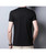 Men's black pattern leaf print short sleeve t-shirt 04