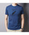 Men's blue pattern leaf print short sleeve t-shirt 02