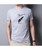 Men's grey pattern leaf print short sleeve t-shirt 01