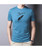 Men's acid blue pattern leaf print short sleeve t-shirt 02