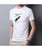 Men's white pattern leaf print short sleeve t-shirt 02