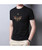 Men's black pattern print on chest short sleeve t-shirt 03