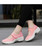 Women's pink little stripe block velcro double rocker bottom sneaker 09