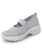 Women's grey hollow slip on double rocker bottom sneaker 01