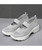 Women's grey hollow slip on double rocker bottom sneaker 11