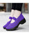 Women's purple hollow slip on double rocker bottom sneaker 08