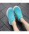 Women's blue texture stripe slip on shoe sneaker 05