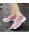 Women's pink texture stripe slip on shoe sneaker 03