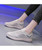 Women's beige texture pattern sock like slip on shoe sneaker 06