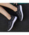 Men's black stripe texture sock like entry slip on shoe sneaker 05