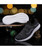 Men's black stripe texture sock like entry slip on shoe sneaker 14