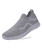 Women's grey stripe texture sock like entry slip on shoe sneaker 13